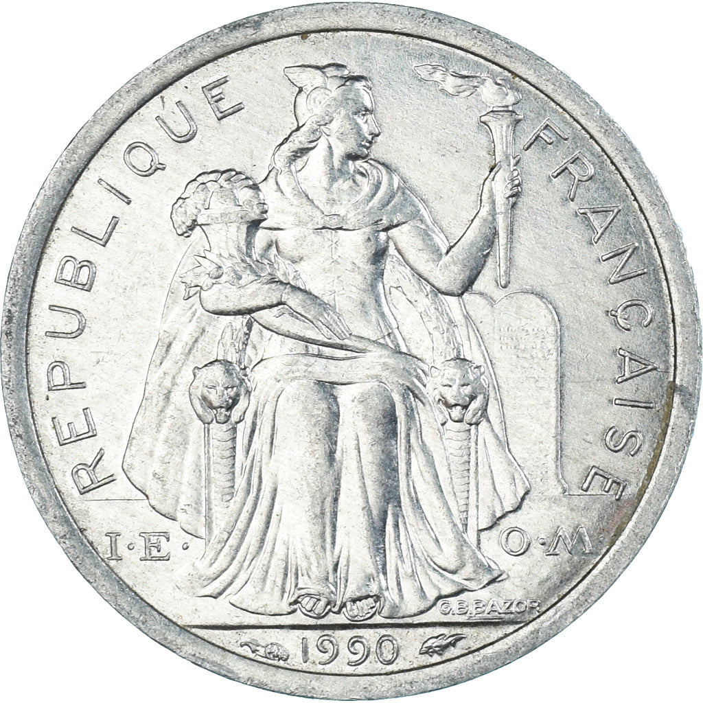 Coin, French Polynesia, Franc, 1990