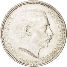 Denmark, Christian X, 2 Kroner, 1915, Copenhagen, EF(40-45), Silver, KM:820