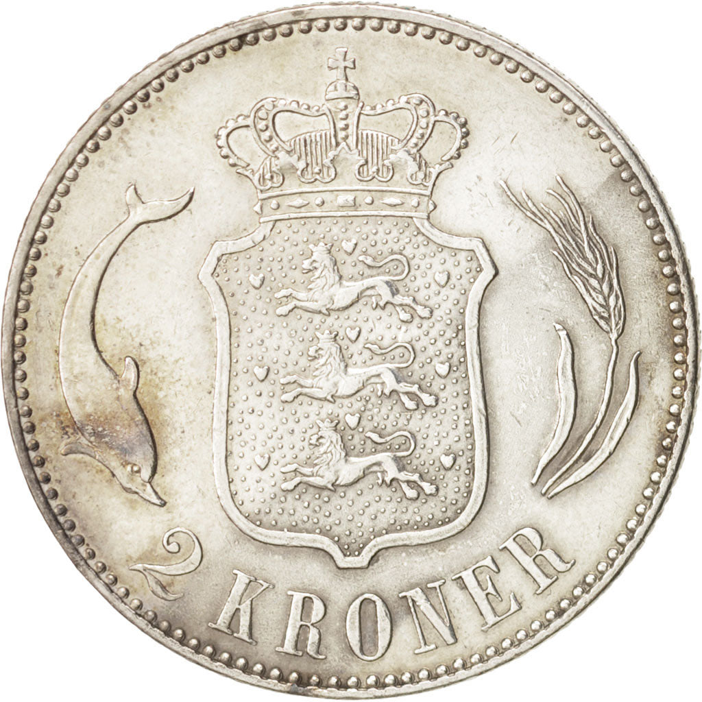 Denmark, Christian X, 2 Kroner, 1915, Copenhagen, EF(40-45), Silver, KM:820