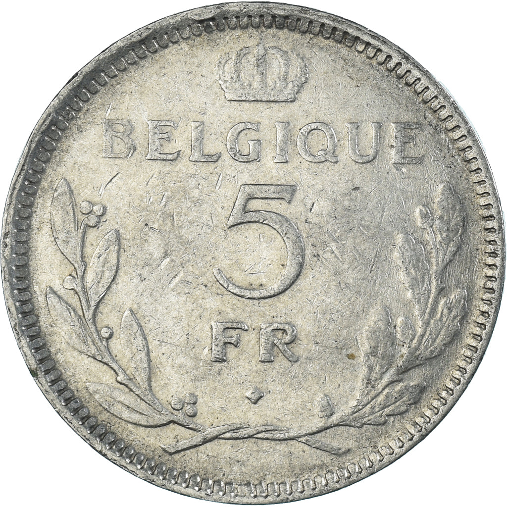 Moneta, Belgio, 5 Francs, 5 Frank, 1937