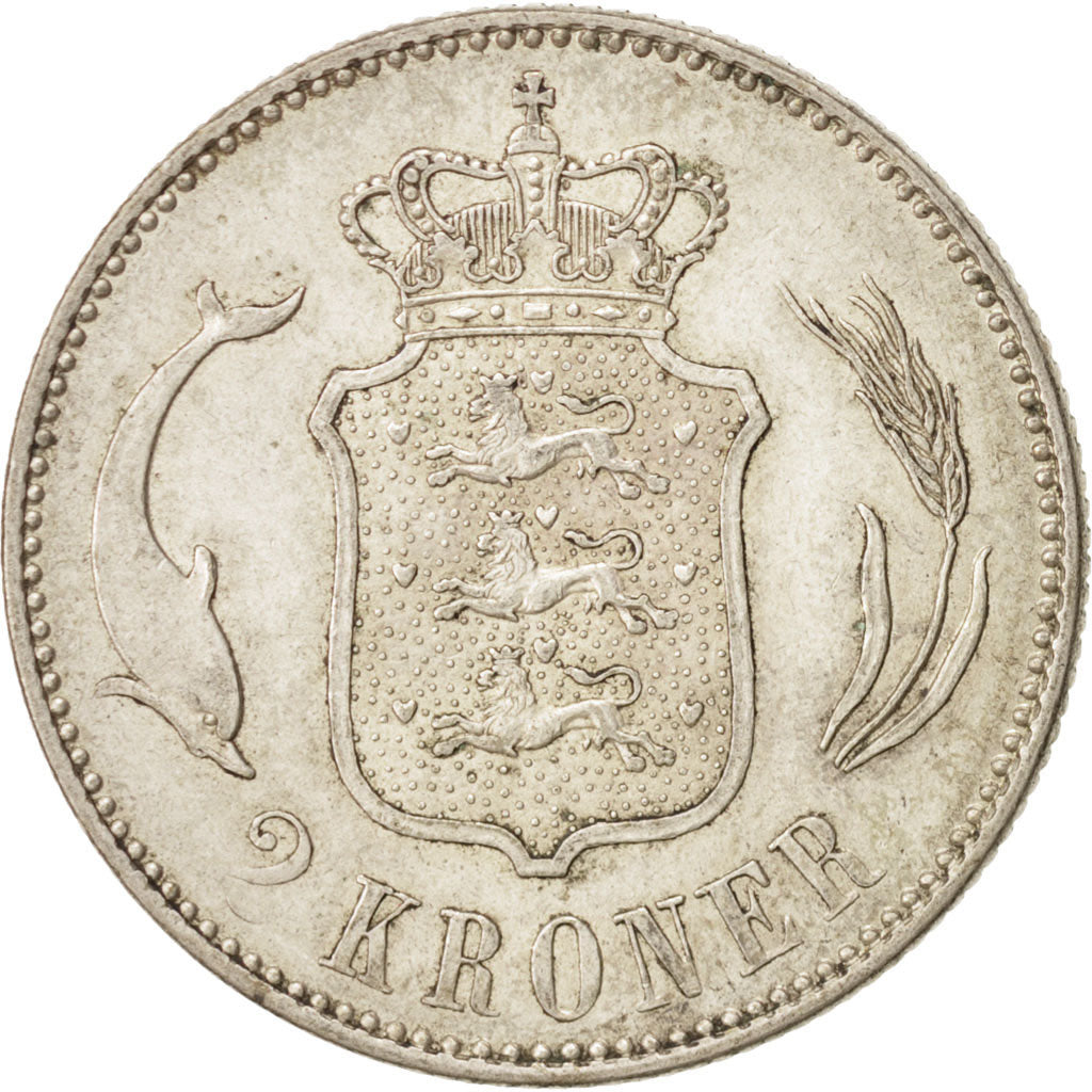 Denmark, Christian X, 2 Kroner, 1916, Copenhagen, EF(40-45), Silver, KM:820