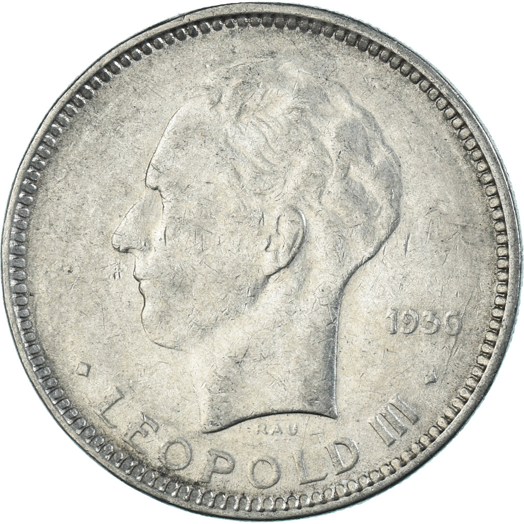 Moeda, Bélgica, 5 Francs, 5 Frank, 1936