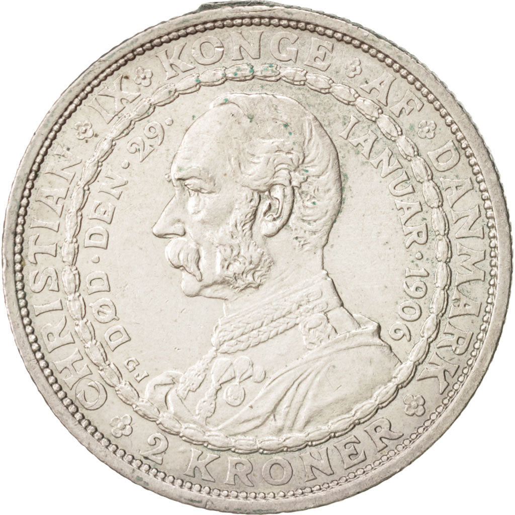 Denmark, Frederik VIII, 2 Kroner, 1906, Copenhagen, AU(50-53), Silver, KM:803