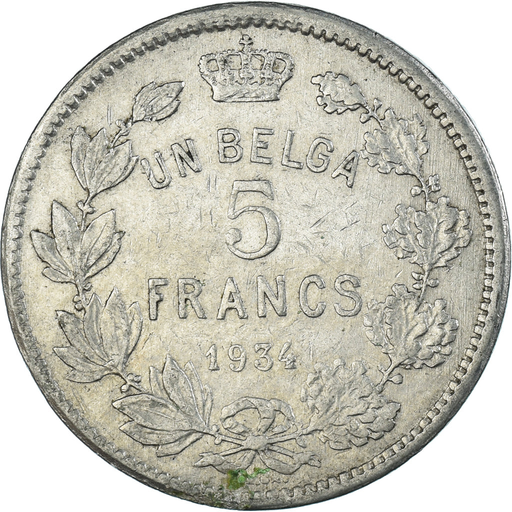 Coin, Belgium, 5 Francs, 5 Frank, 1934