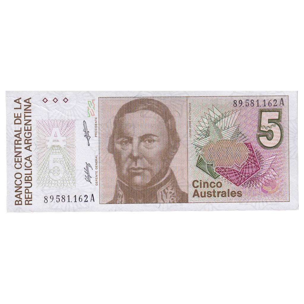 Argentinien, 5 Australes, Undated (1986), KM:324b, UNZ-