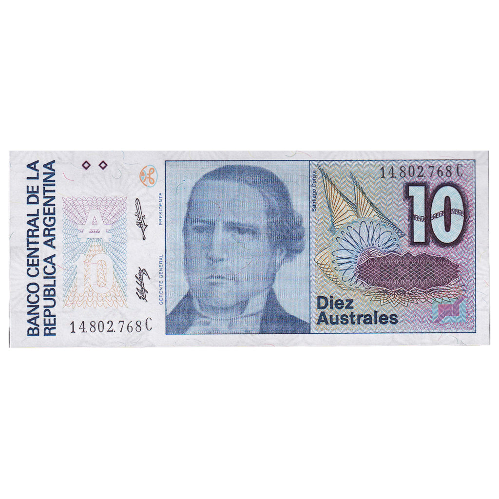 10 Australes, Argentina, KM:325b, UNC