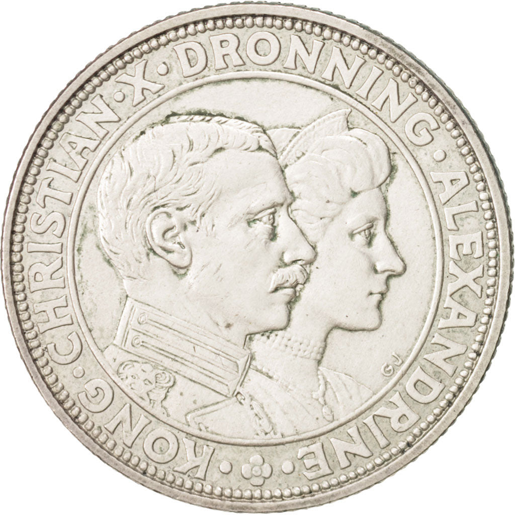 Denmark, Christian X, 2 Kroner, 1923, Copenhagen, EF(40-45), Silver, KM:821