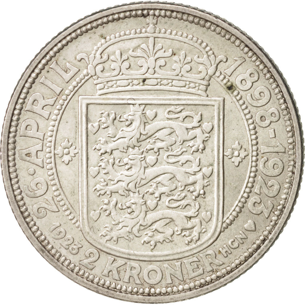 Denmark, Christian X, 2 Kroner, 1923, Copenhagen, EF(40-45), Silver, KM:821