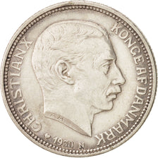 Dänemark, Christian X, 2 Kroner, 1930, Copenhagen, AU(50-53), Silver, KM:829