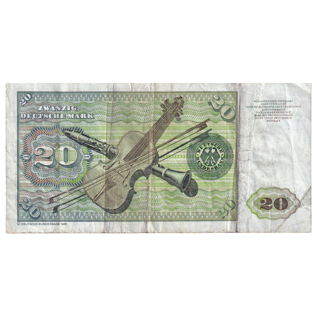 GERMANY - FEDERAL REPUBLIC, 20 Deutsche Mark, 1980, 1980-01-02, KM:32d