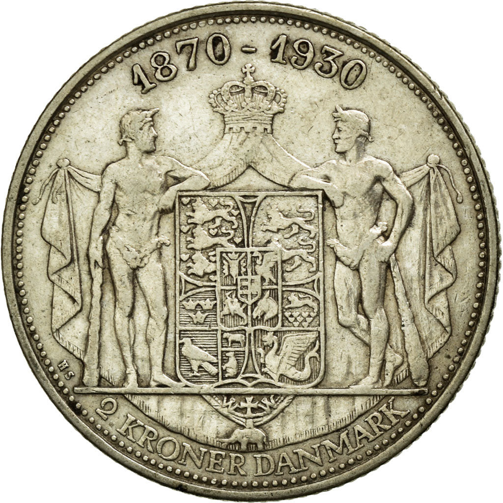 Coin, Denmark, Christian X, 2 Kroner, 1930, Copenhagen, EF(40-45), Silver