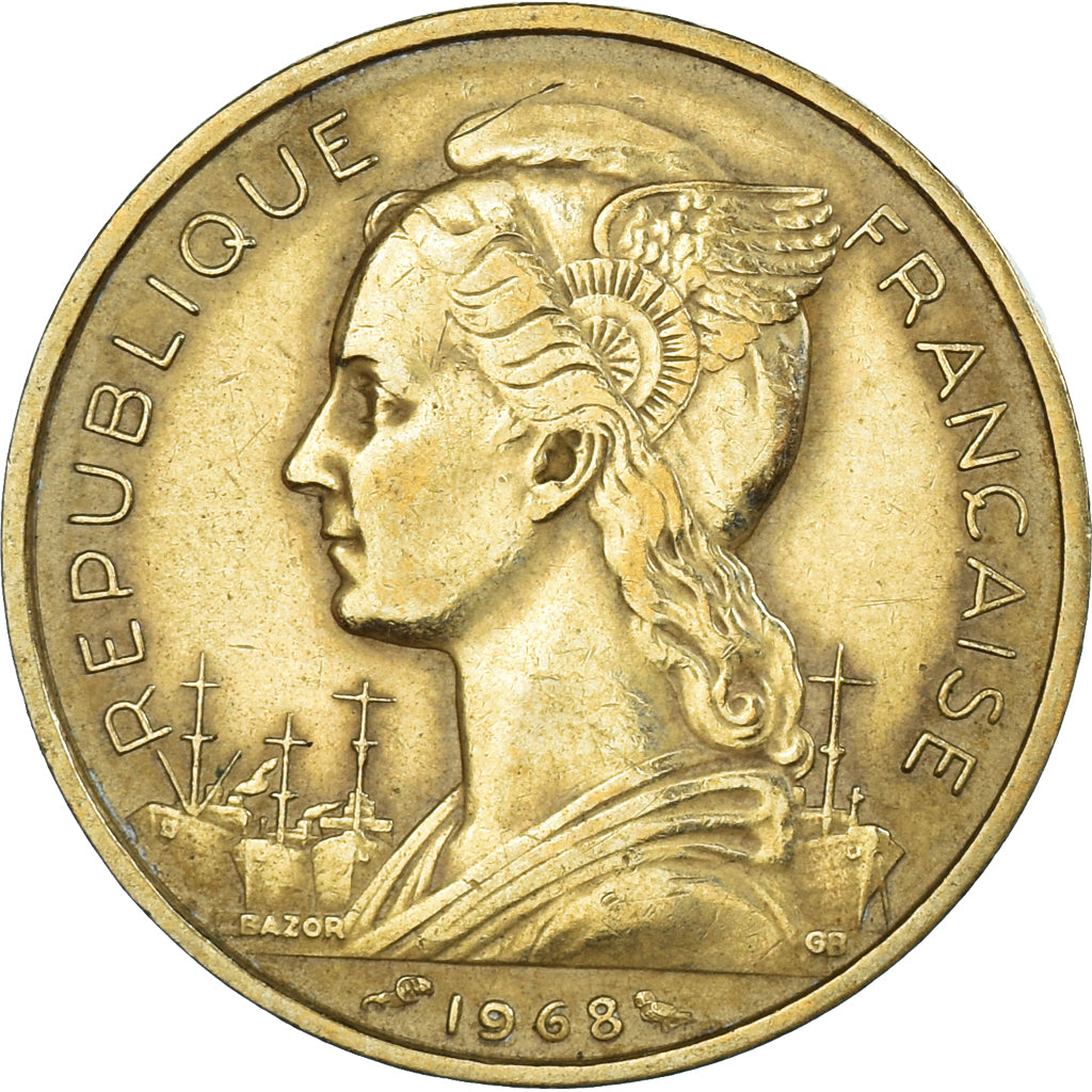 Moneta, AFARS E ISSAS FRANCESI, 20 Francs, 1968
