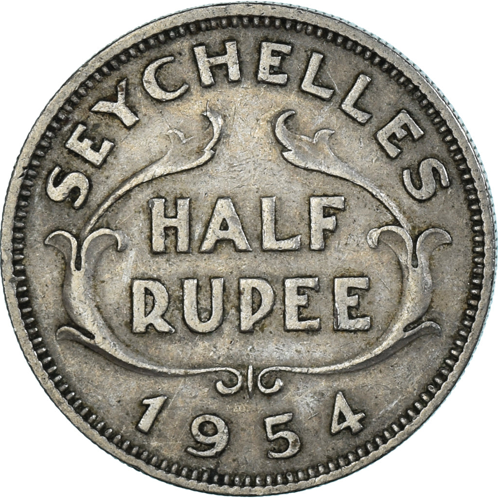 Moneta, Seychelles, 1/2 Rupee, 1954