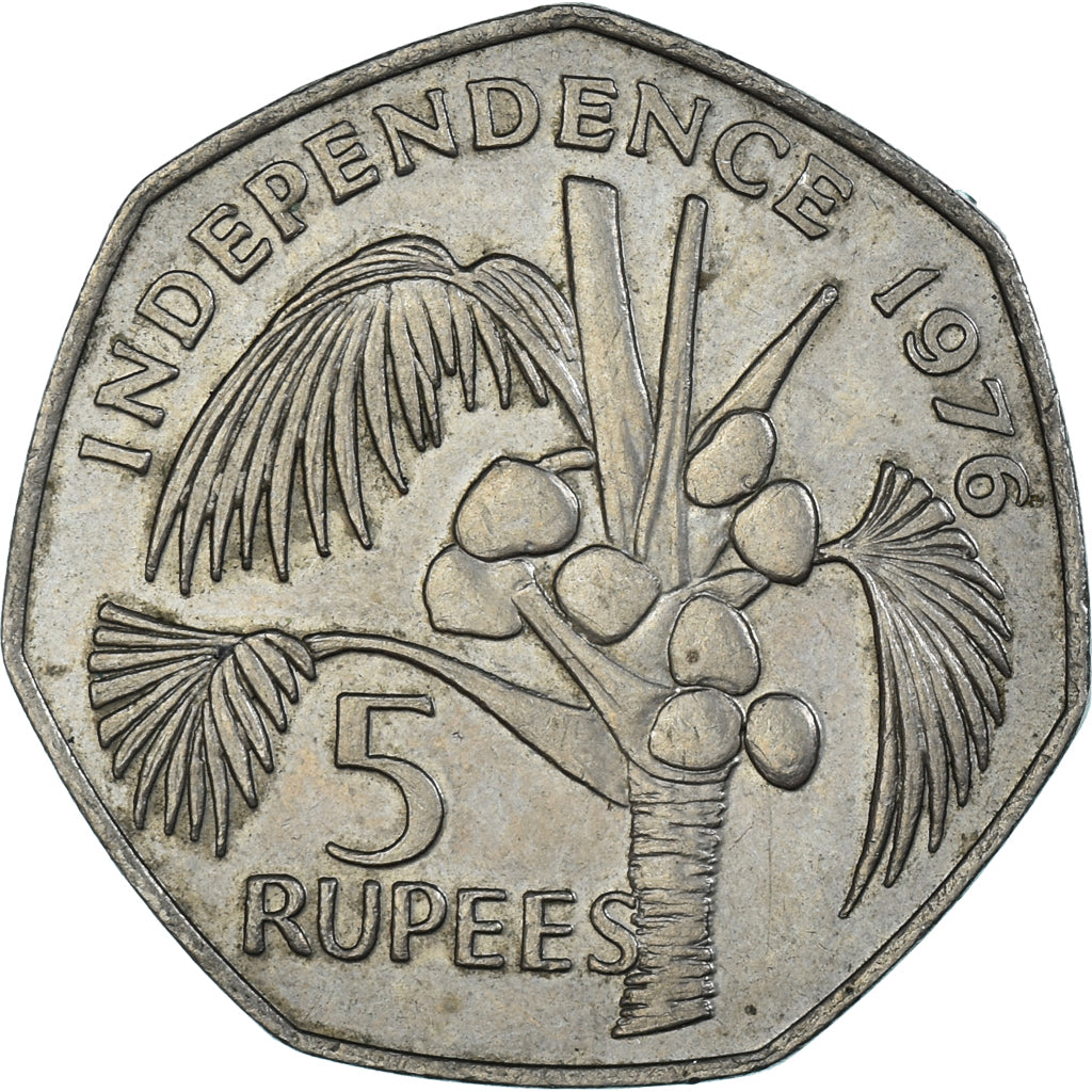 Moneta, Seszele, 5 Rupees, 1976