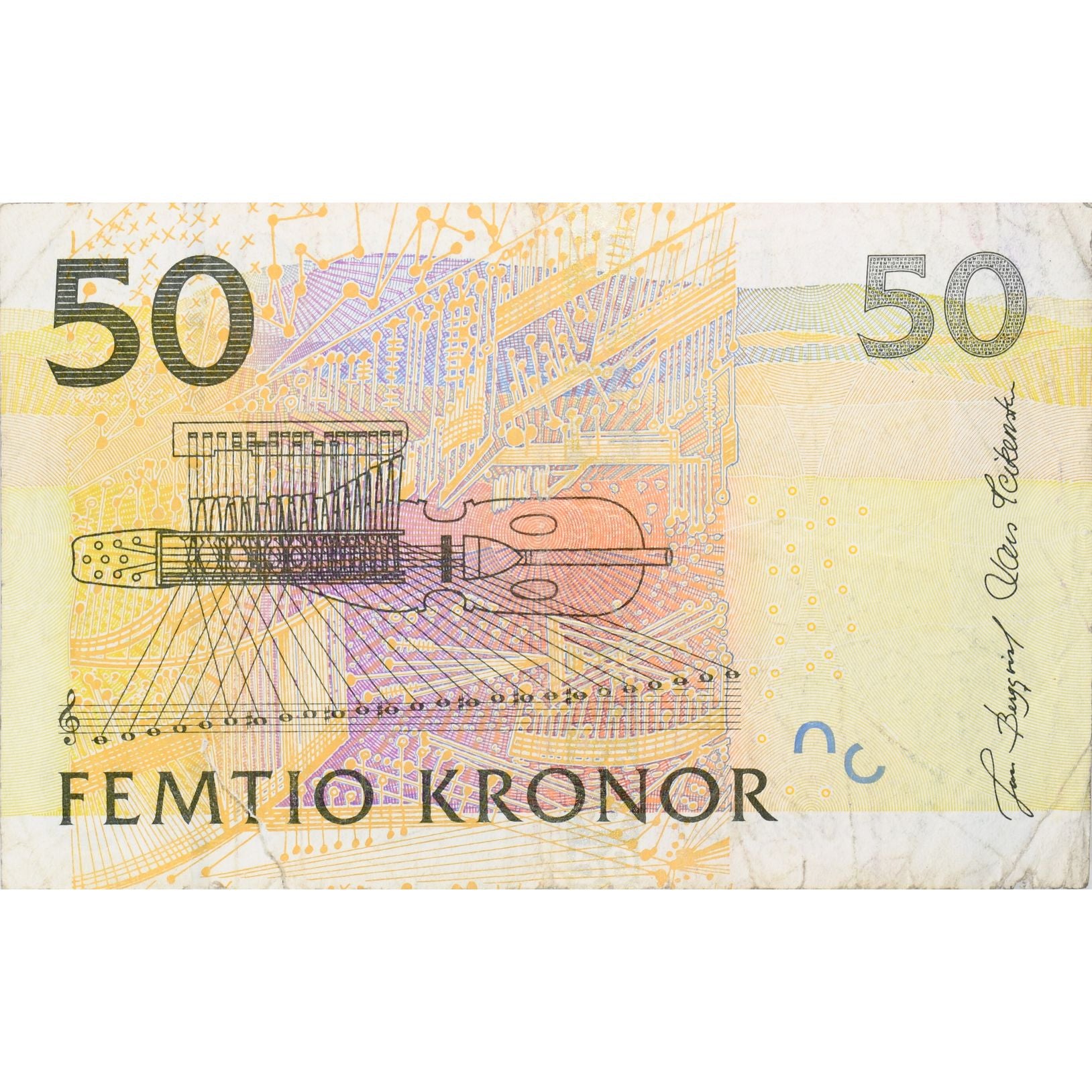 50 Kronor, Suecia, KM:62b, BC+