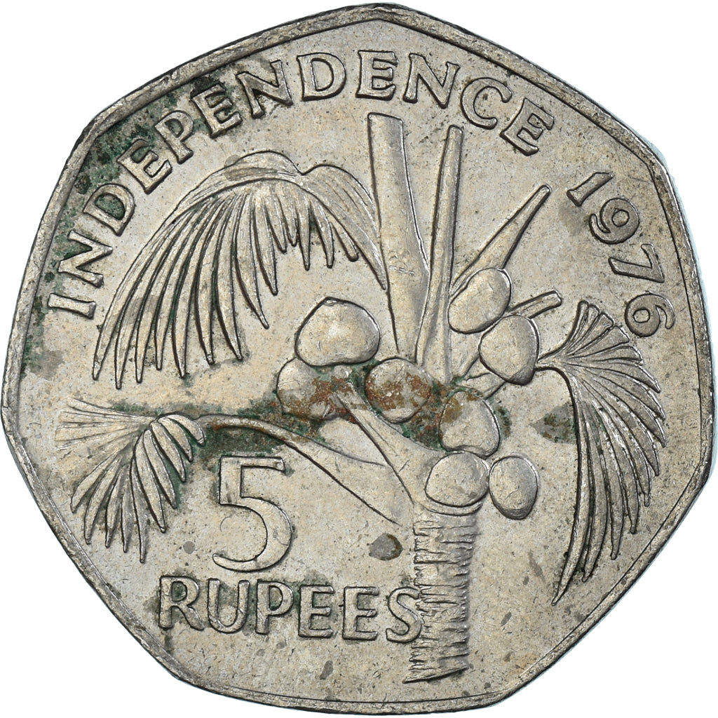 Moneta, Seychelles, 5 Rupees, 1976