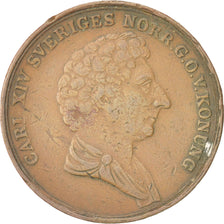 Sweden, Carl XIV Johan, 2 Skilling, 1840, EF(40-45), Copper, KM:643