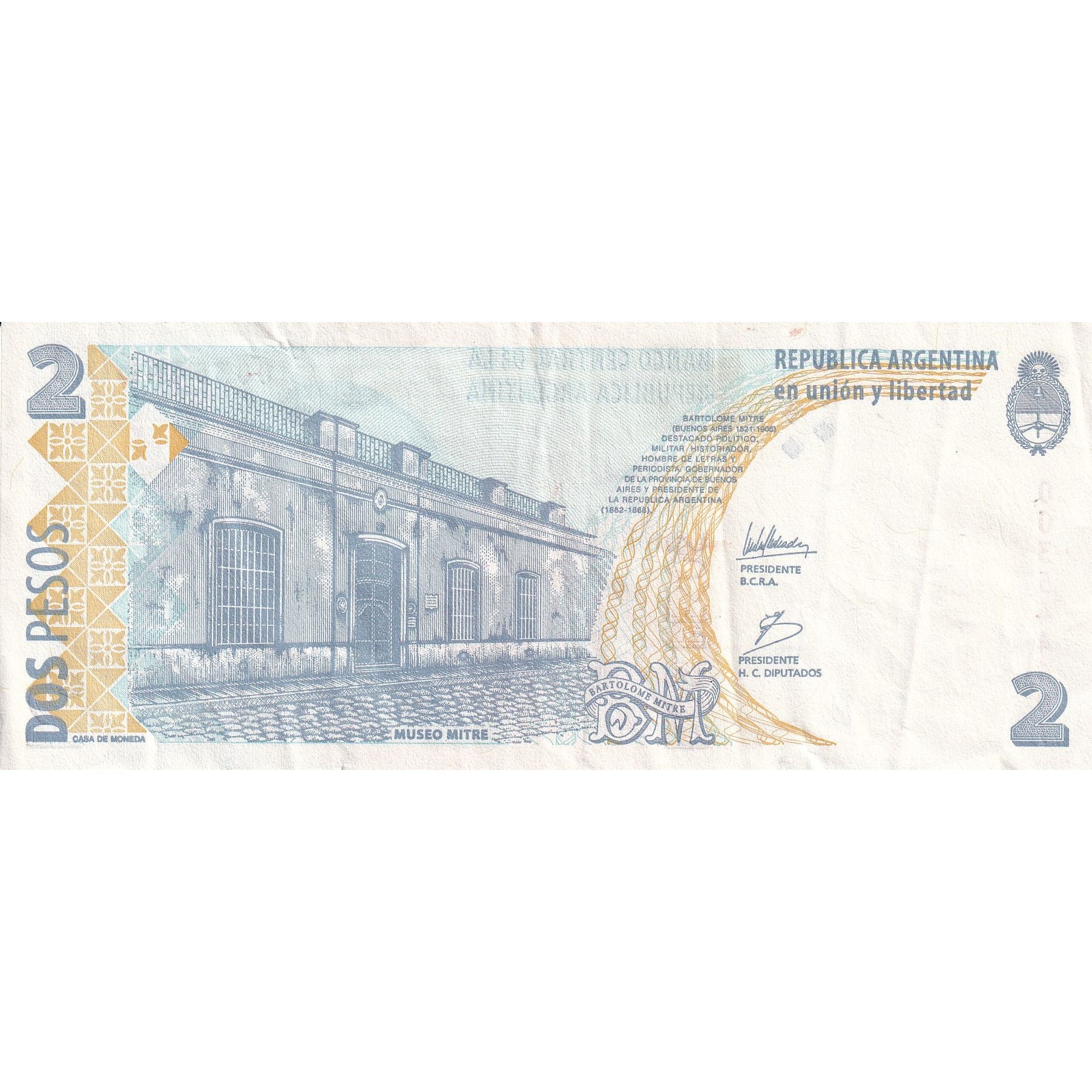 2 Pesos, Argentina, KM:352, MBC