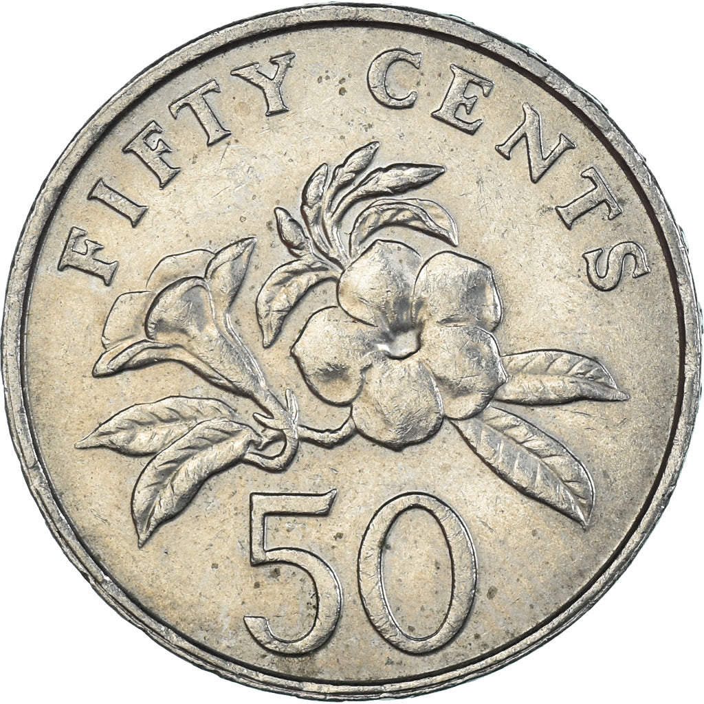 Moneda, Singapur, 50 Cents, 1990