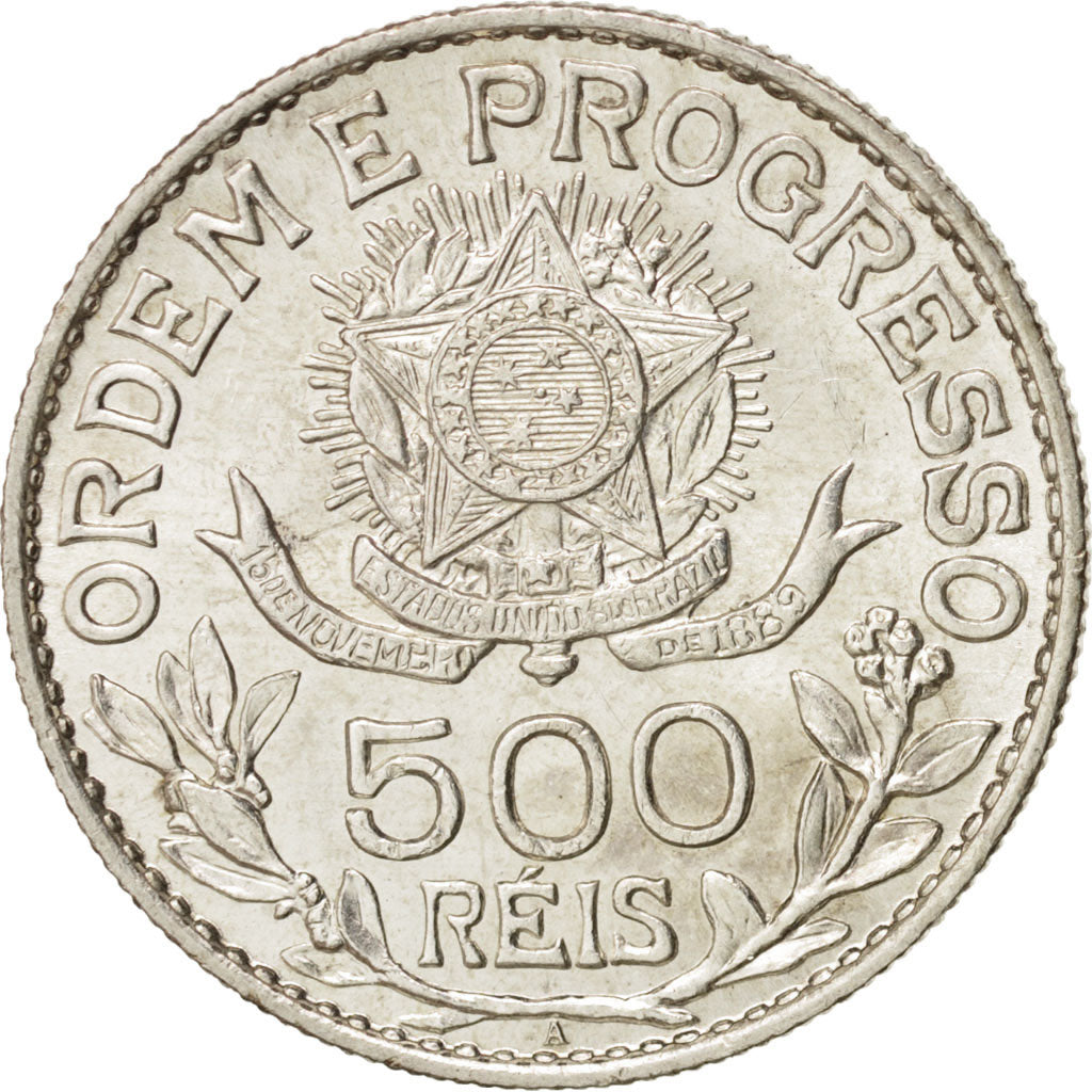 Brazil, 500 Reis, 1913, MS(63), Silver, KM:512