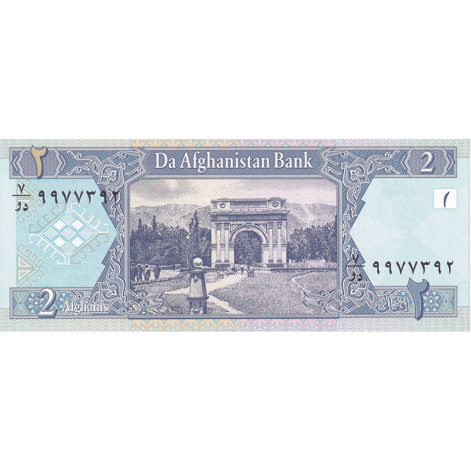 Afghanistan, 2 Afghanis, SH1381(2002), KM:65a, NEUF