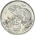 Monnaie, Nouvelle-Zélande, 5 Cents, 1998