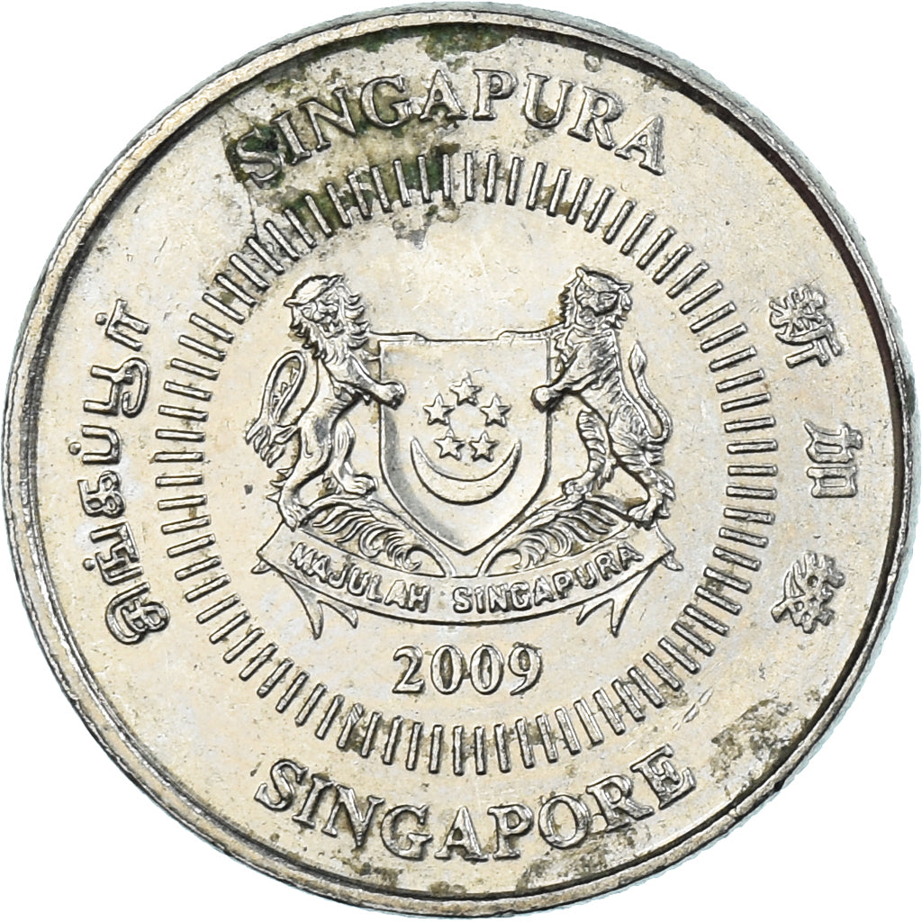 Moeda, Singapura, 10 Cents, 2009