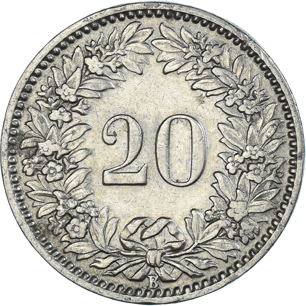 Svizzera, 20 Rappen, 1912, Bern, Nichel, BB