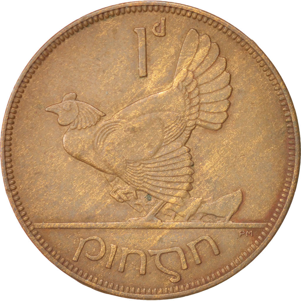 IRELAND REPUBLIC, Penny, 1928, AU(55-58), Bronze, KM:3