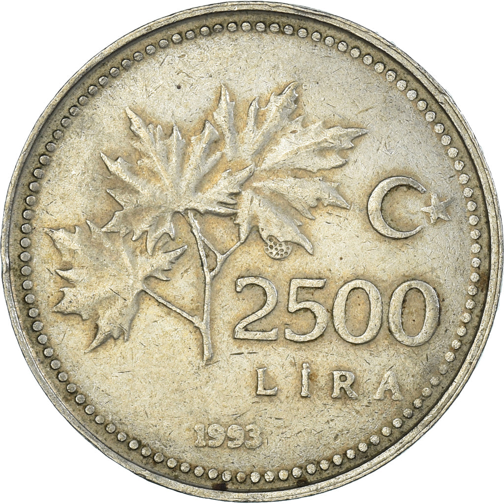 Coin, Turkey, 2500 Lira, 1993