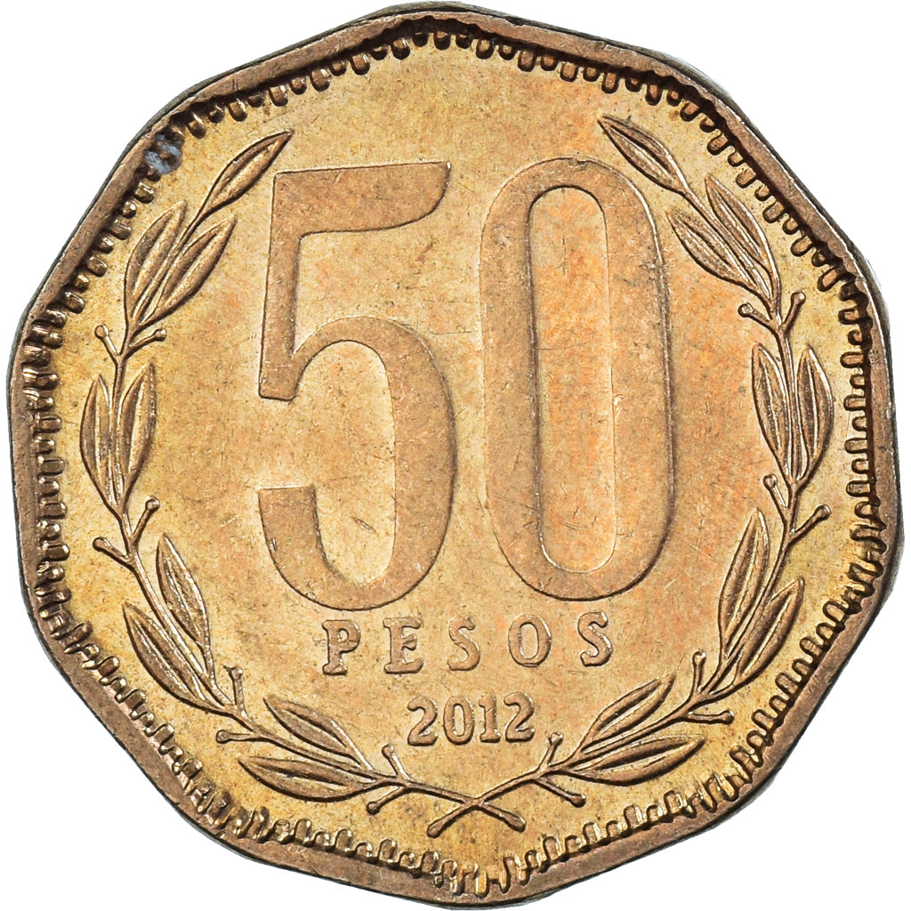 Moneda, Chile, 50 Pesos, 2012