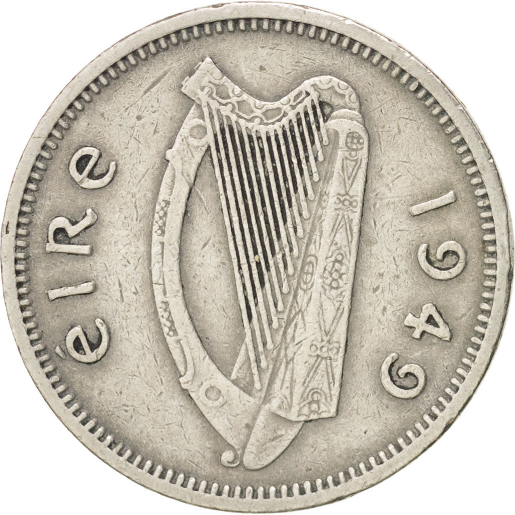 IRELAND REPUBLIC, 3 Pence, 1949, EF(40-45), Copper-nickel, KM 12a