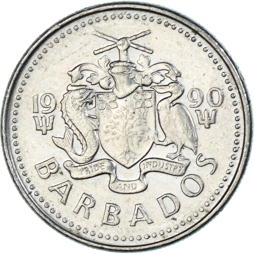 Moneta, Barbados, 25 Cents, 1990