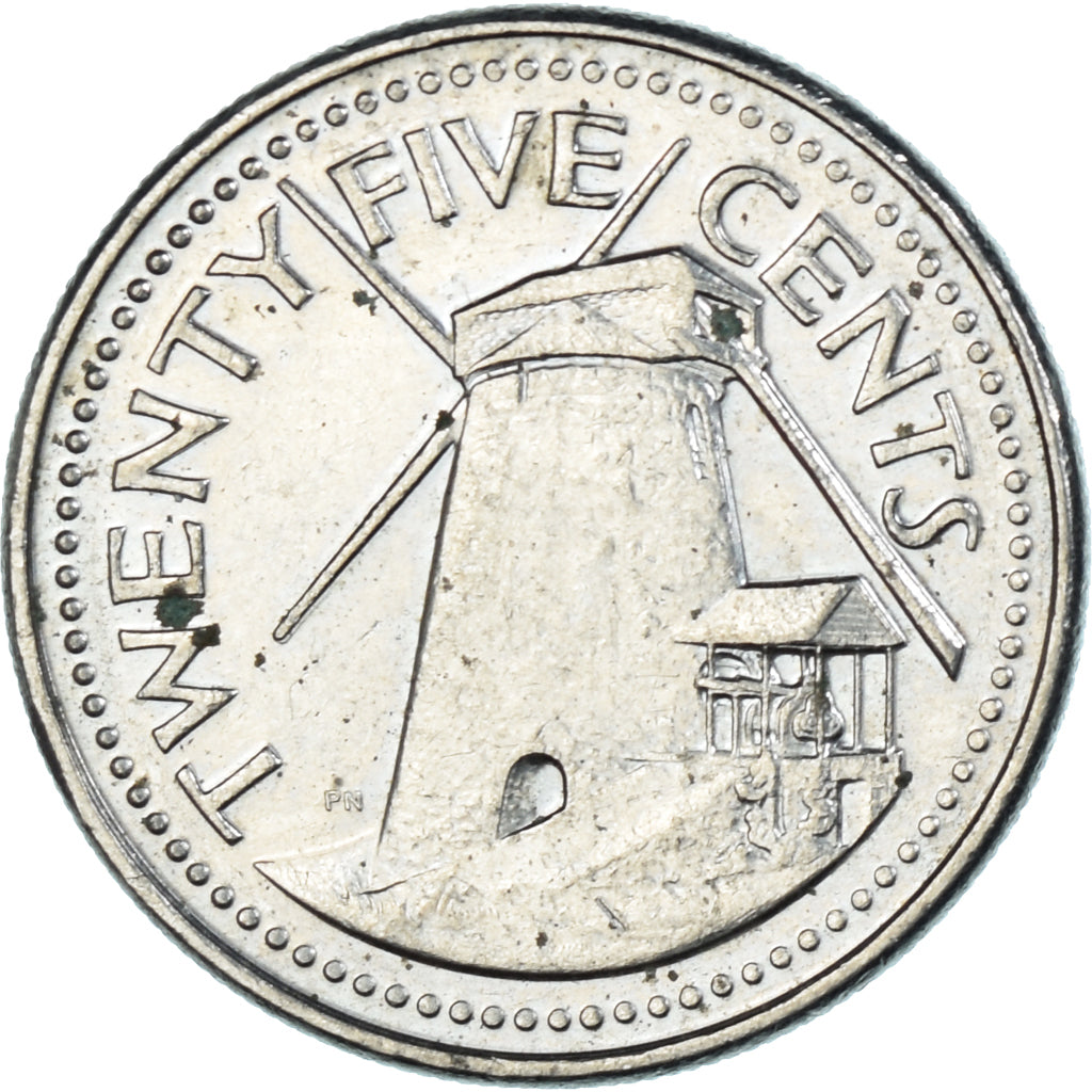 Moneta, Barbados, 25 Cents, 1990