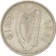IRELAND REPUBLIC, 3 Pence, 1961, EF(40-45), Copper-nickel, KM:12a