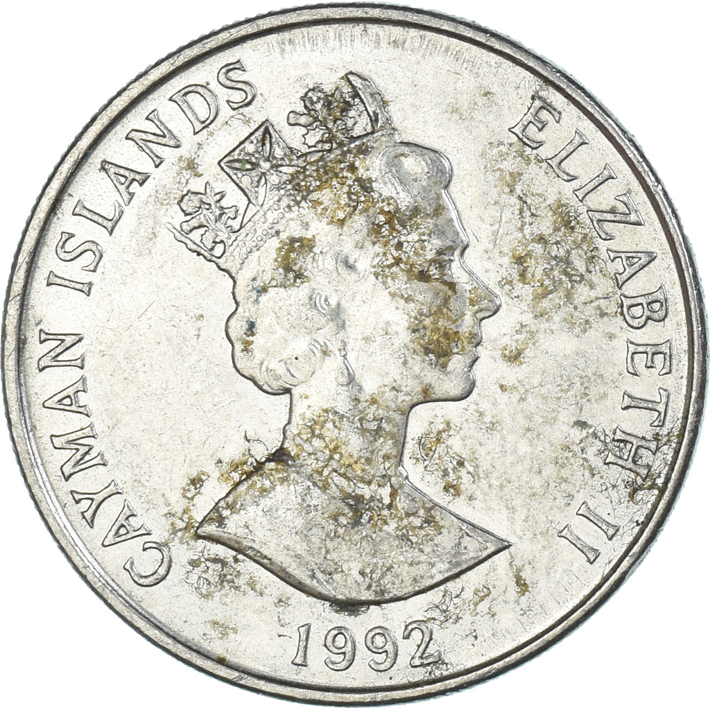 Monnaie, Îles Caïmans, 25 Cents, 1992