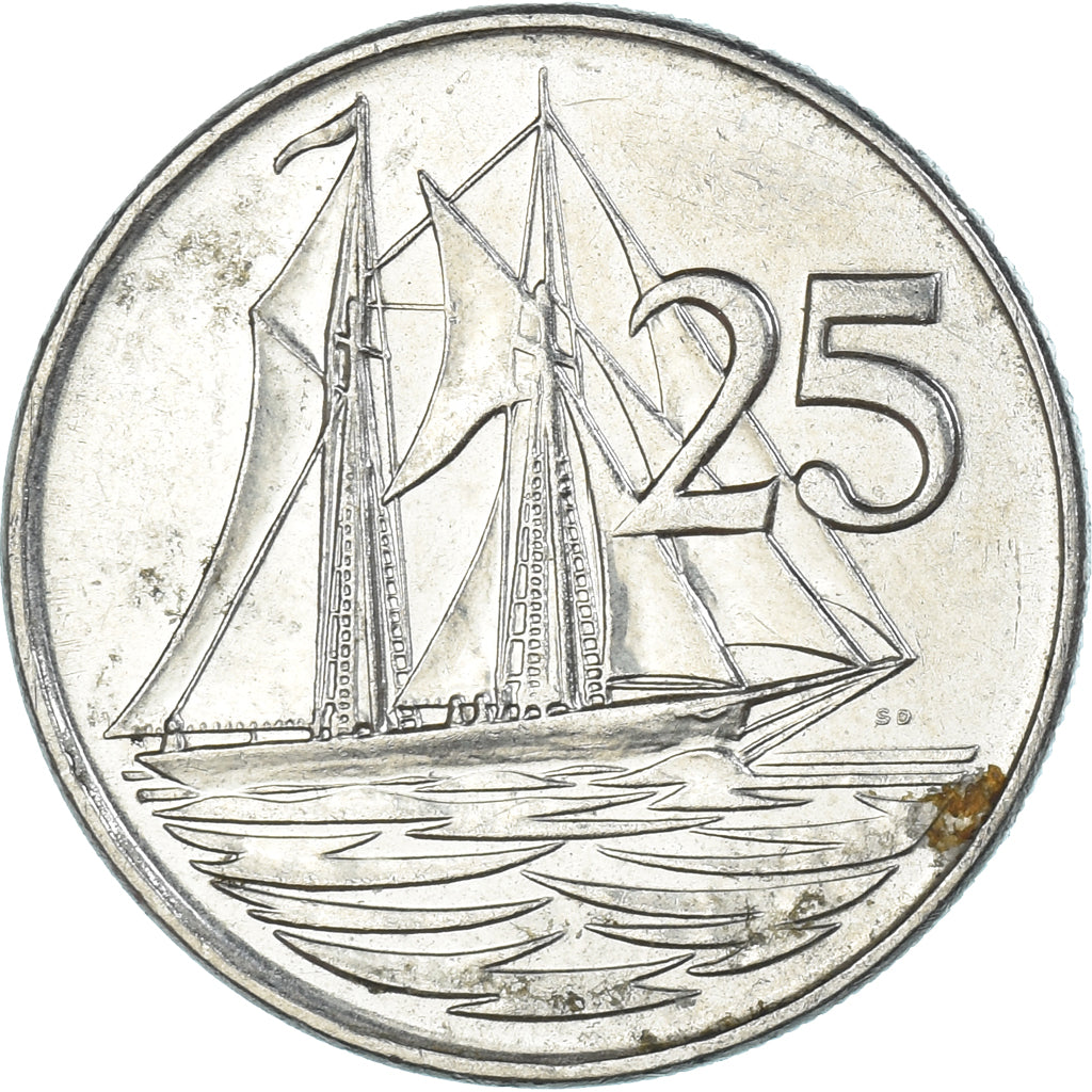 Monnaie, Îles Caïmans, 25 Cents, 1992