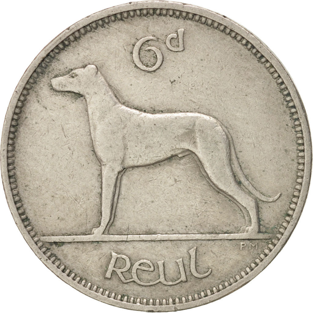IRELAND REPUBLIC, 6 Pence, 1949, EF(40-45), Copper-nickel, KM:13a