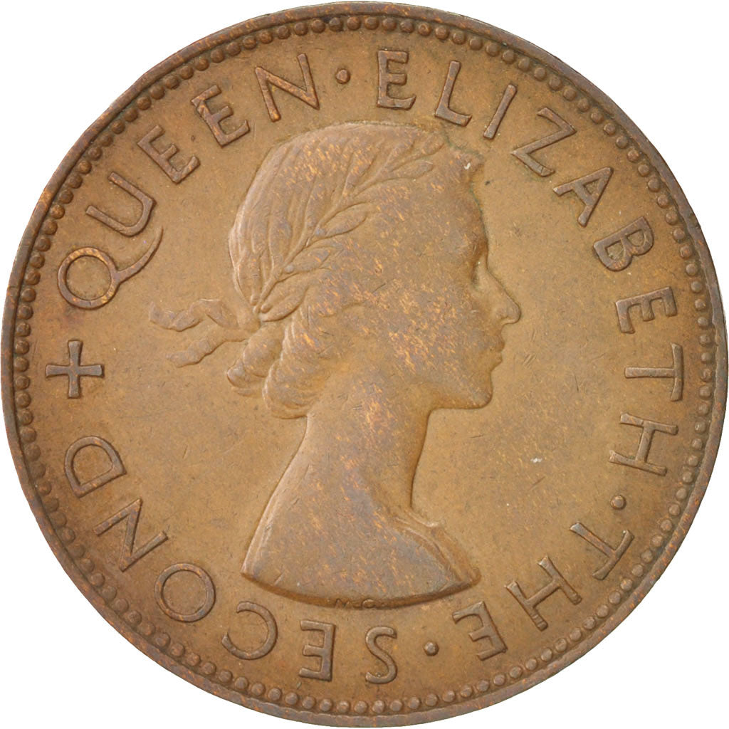 New Zealand, Elizabeth II, Penny, 1954, AU(50-53), Bronze, KM:24.1