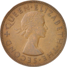 New Zealand, Elizabeth II, Penny, 1954, AU(50-53), Bronze, KM:24.1