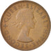 New Zealand, Elizabeth II, Penny, 1954, AU(50-53), Bronze, KM:24.1