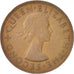 New Zealand, Elizabeth II, Penny, 1954, AU(50-53), Bronze, KM:24.1