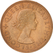 Moneda, Nueva Zelanda, Elizabeth II, 1/2 Penny, 1962, EBC+, Bronce, KM:23.2
