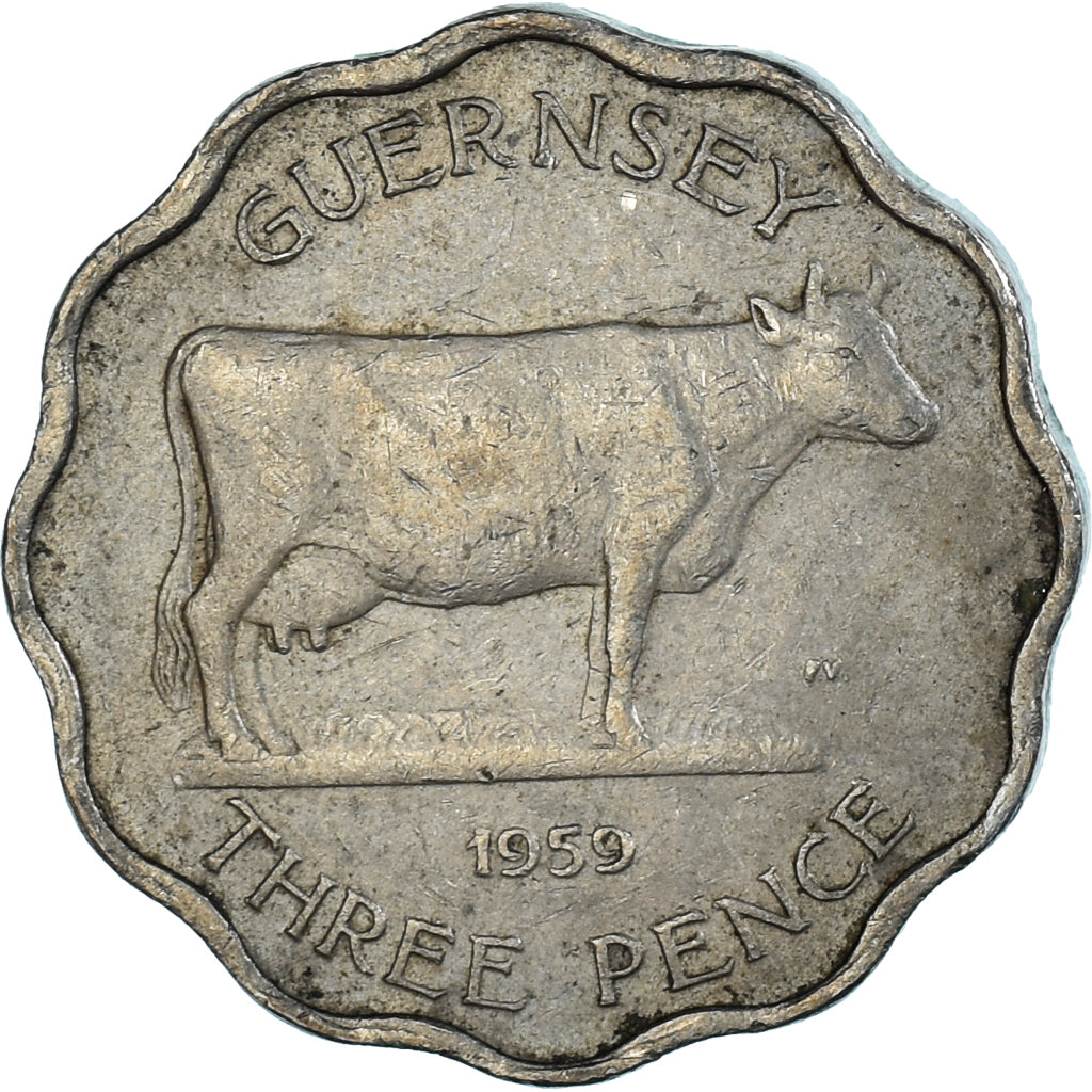 Munten, Guernsey, 3 Pence, 1959