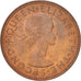 New Zealand, Elizabeth II, 1/2 Penny, 1963, AU(55-58), Bronze, KM:23.2