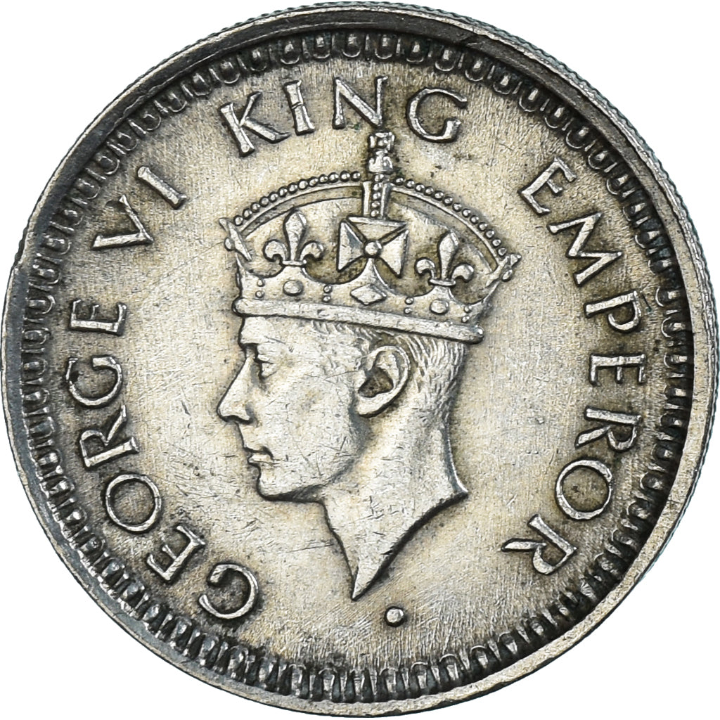 Coin, India, 1/4 Rupee, 1945