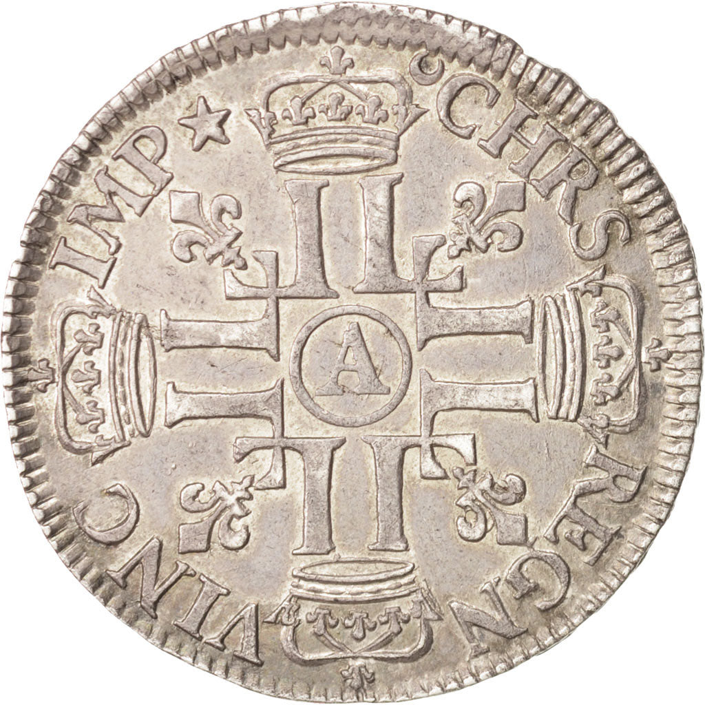 Moneta, Francia, Louis XIV, 1/2 Écu aux 8 L, 1/2 Ecu, 1690, Paris, BB+