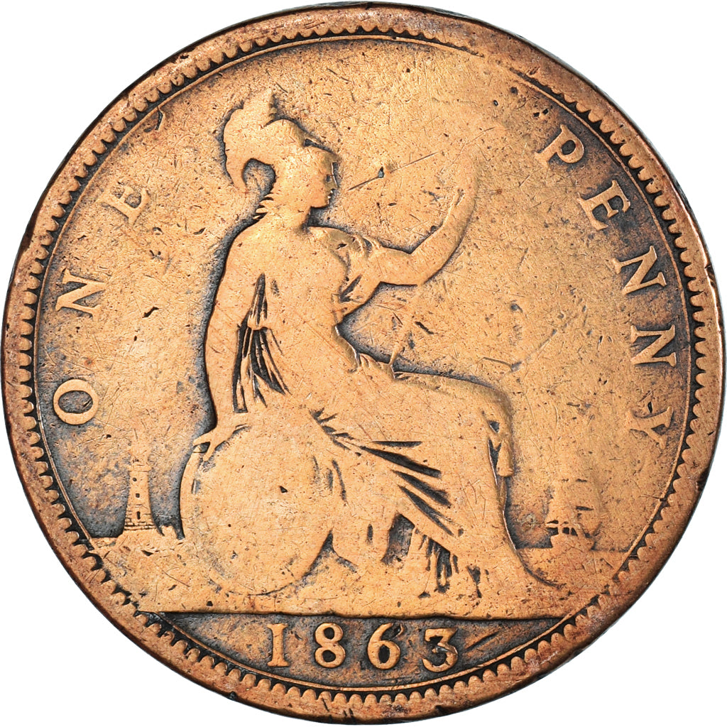 Moneda, Gran Bretaña, Penny, 1863