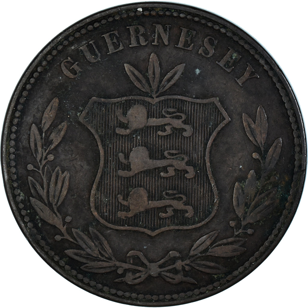 Coin, Guernsey, 8 Doubles, 1864
