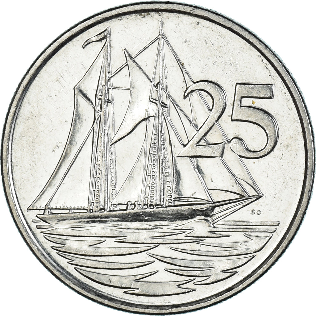 Coin, Cayman Islands, 25 Cents, 2002